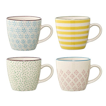 Bloomingville kleine Tassen Patrizia, blau gelb grün rosa, Keramik, 4er Set im Sale